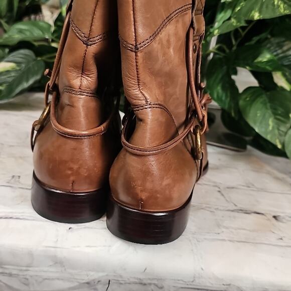 Corso Como SIDE Tie Brown Leather Ankle Boots 10 - Picture 4 of 14